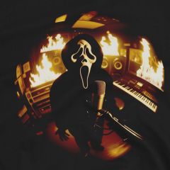 Ghostface on Fire Забавна Тениска Писък