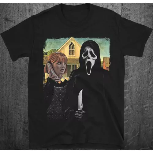 Ghostface American Gothic Пародия Писък Тениска