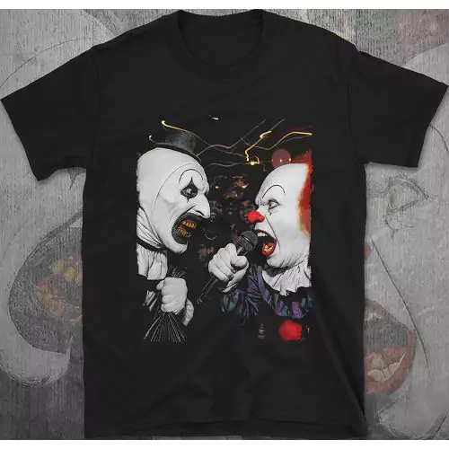 Terrifier срещу Pennywise – Парти на убийствените клоуни Тениска