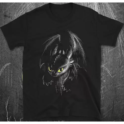 Тениска Toothless Fury Ink – вдъхновена от How To Train Your Dragon